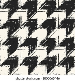 Ink Drawn Dappled Textured Checked Pattern