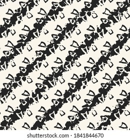 Ink Drawn Diagonal Striped Mottled Textured Pattern