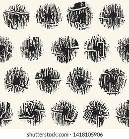Ink Drawn Dots Graphic Motif. Seamless Pattern.