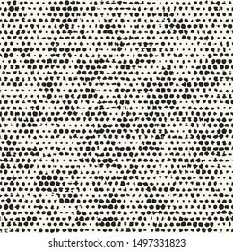 Ink Drawn Dotted Speckled Textured Distressed Background. Seamless Pattern.