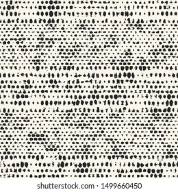 Ink Drawn Dotted Speckled Textured Distressed Background. Seamless Pattern.