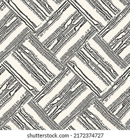 Ink Drawn Ethnic Checked Pattern
