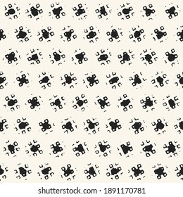 Ink Drawn Folk Ornate Dots Pattern