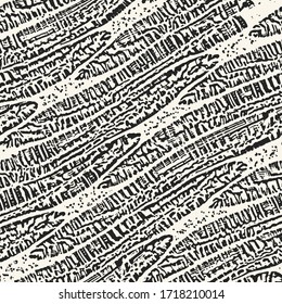 Ink Drawn Mottled Plant Stripe Graphic Motif Textured Pattern