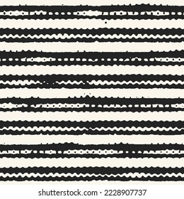 Ink Drawn Mottled Textured Striped Pattern