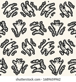 Ink Drawn Organic Elements Textured Pattern