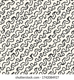 Ink Drawn Scribbles Textured Pattern