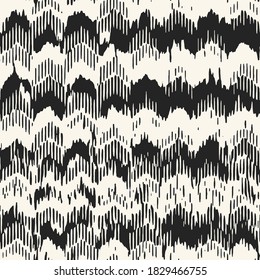Ink Drawn Stained Textured Zigzag Pattern