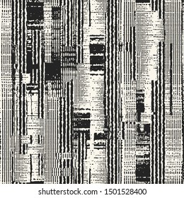 Ink Drawn Textured Distressed Striped Background. Seamless Pattern.