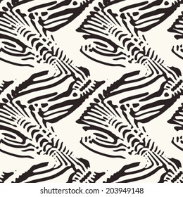 Ink Drawn Textured Tribal Pattern