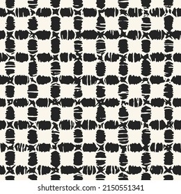 Ink Drawn Tile Checked Pattern