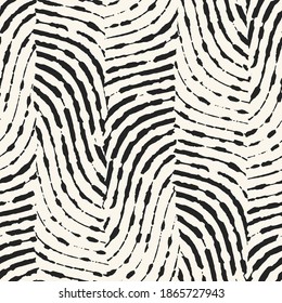 Ink Drawn Wavy Striped Herringbone Pattern