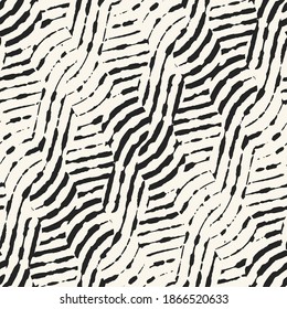 Ink Drawn Zebra Stripes Seamless Pattern