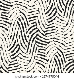 Ink Drawn Zebra Stripes Seamless Pattern