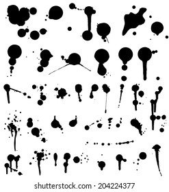 ink dripping isolate on white background
