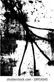 Ink dripping and a print of fabric