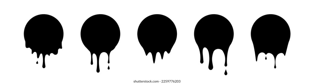 Ink Dripping. Vector blob. Ink splatter set.