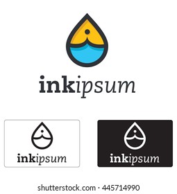 Ink drop logo abstract concept