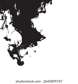 Ink Drop in Water Creating a Fluid Abstract Blend on White Background for Creative, Dreamy, or Artful Designs