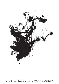 Ink Drop in Water Creating a Fluid Abstract Blend on White Background for Creative, Dreamy, or Artful Designs