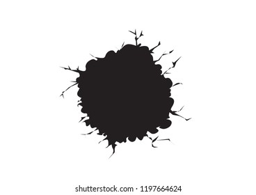 ิblack ink drop in white paper, vector illustration.