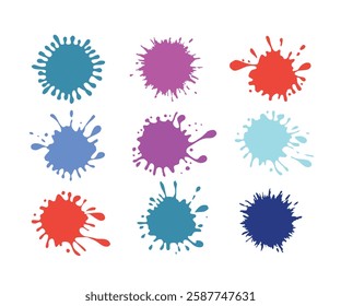 Ink  Droplets Printable Vector Illustration