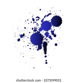 Ink drops on white background. Vector illustration.
