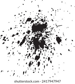 Ink drops and splashes. Blotter spots, liquid paint drip drop splash and ink splatter. Artistic dirty grunge abstract spot vector set. Illustration monochrome drip splash, splat messy inkblot Vector