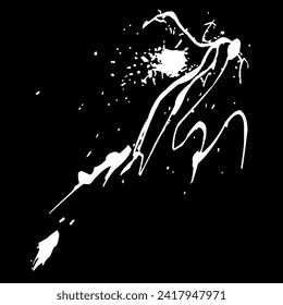 Ink drops and splashes. Blotter spots, liquid paint drip drop splash and ink splatter. Artistic dirty grunge abstract spot vector set. Illustration monochrome drip splash, splat messy inkblot Vector i