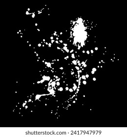 Ink drops and splashes. Blotter spots, liquid paint drip drop splash and ink splatter. Artistic dirty grunge abstract spot vector set. Illustration monochrome drip splash, splat messy inkblot Vector i