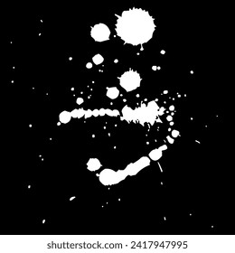 Ink drops and splashes. Blotter spots, liquid paint drip drop splash and ink splatter. Artistic dirty grunge abstract spot vector set. Illustration monochrome drip splash, splat messy inkblot Vector i