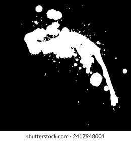 Ink drops and splashes. Blotter spots, liquid paint drip drop splash and ink splatter. Artistic dirty grunge abstract spot vector set. Illustration monochrome drip splash, splat messy inkblot Vector i