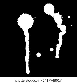 Ink drops and splashes. Blotter spots, liquid paint drip drop splash and ink splatter. Artistic dirty grunge abstract spot vector set. Illustration monochrome drip splash, splat messy inkblot Vector i