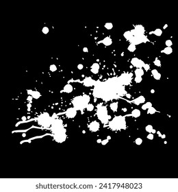 Ink drops and splashes. Blotter spots, liquid paint drip drop splash and ink splatter. Artistic dirty grunge abstract spot vector set. Illustration monochrome drip splash, splat messy inkblot Vector i