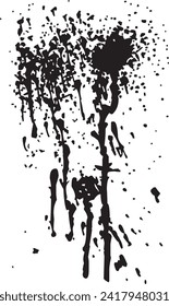 Ink drops and splashes. Blotter spots, liquid paint drip drop splash and ink splatter. Artistic dirty grunge abstract spot vector set. Illustration monochrome drip splash, splat messy inkblot Vector i