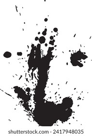 Ink drops and splashes. Blotter spots, liquid paint drip drop splash and ink splatter. Artistic dirty grunge abstract spot vector set. Illustration monochrome drip splash, splat messy inkblot Vector i