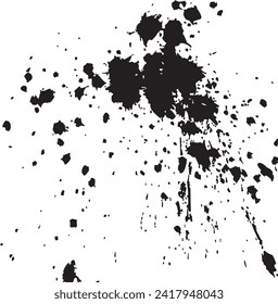 Ink drops and splashes. Blotter spots, liquid paint drip drop splash and ink splatter. Artistic dirty grunge abstract spot vector set. Illustration monochrome drip splash, splat messy inkblot Vector i