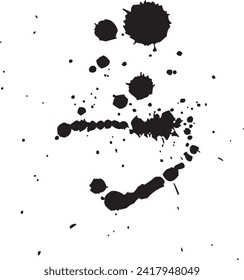 Ink drops and splashes. Blotter spots, liquid paint drip drop splash and ink splatter. Artistic dirty grunge abstract spot vector set. Illustration monochrome drip splash, splat messy inkblot Vector i