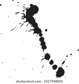 Ink drops and splashes. Blotter spots, liquid paint drip drop splash and ink splatter. Artistic dirty grunge abstract spot vector set. Illustration monochrome drip splash, splat messy inkblot Vector