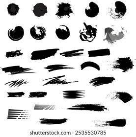 Ink drops and splashes. Blotter spots, liquid paint drip drop splash and ink splatter. Artistic dirty grunge abstract spot vector set. Illustration monochrome drip splash, splat messy inkblot circle