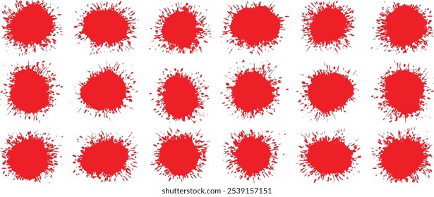 Ink drops and splashes. Blotter spots, liquid paint drip drop splash and ink splatter. Artistic dirty grunge abstract spot vector set. Illustration monochrome drip splash. 