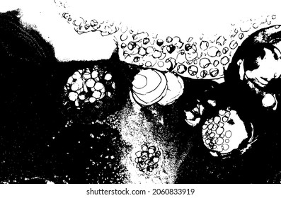 Ink drops vector texture. Grunge spilled watercolor background. Copyspace.