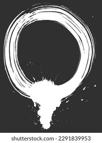 Ink Dry Brush Grunge Free Hand Round Frame
