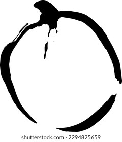 Ink Dry Brush Grunge Free Hand Round Frame