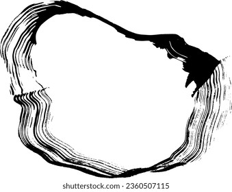 Ink Dry Brush Grunge Free Hand Round Frame