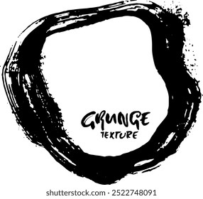 Ink Dry Brush Grunge Free Hand Oval Frame