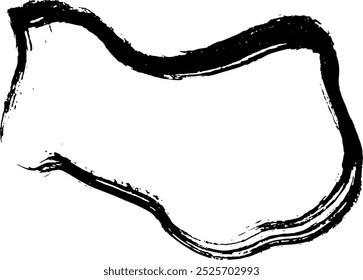 Ink Dry Brush Grunge Free Hand Oval Frame