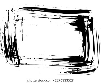 Ink Dry Brush Grunge Square Frame