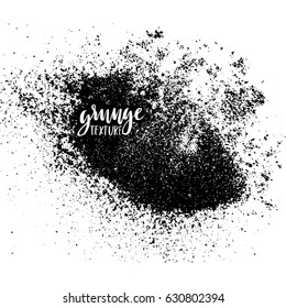 Ink dust texture for your design. Grunge powder pattern. Vector handmade background. Backdrop with sand texture effect