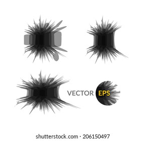 Ink explosion set banner design template, digital watercolor blot spot, vector background illustration for business or presentation